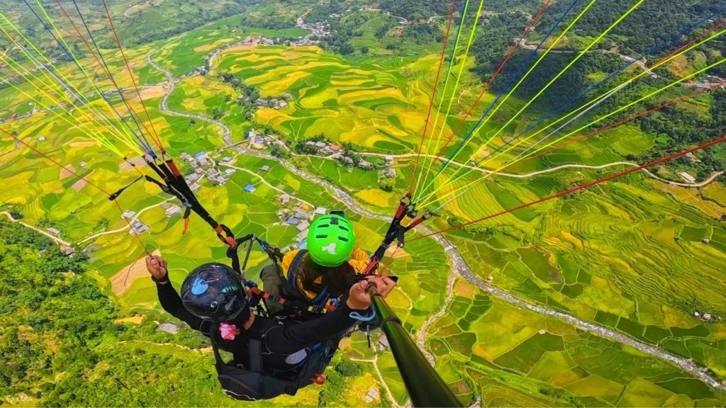 Go paragliding over the golden rice terraces